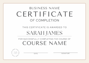 Editable Certificate of Completion Template – Customize in Canva